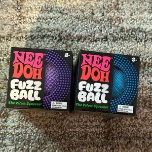 Nee Doh Fuzz Ball Velvet Squeeze Purple and Blue (pack of 2)